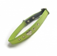 Amour Leather Cat Collar - Vert Anis